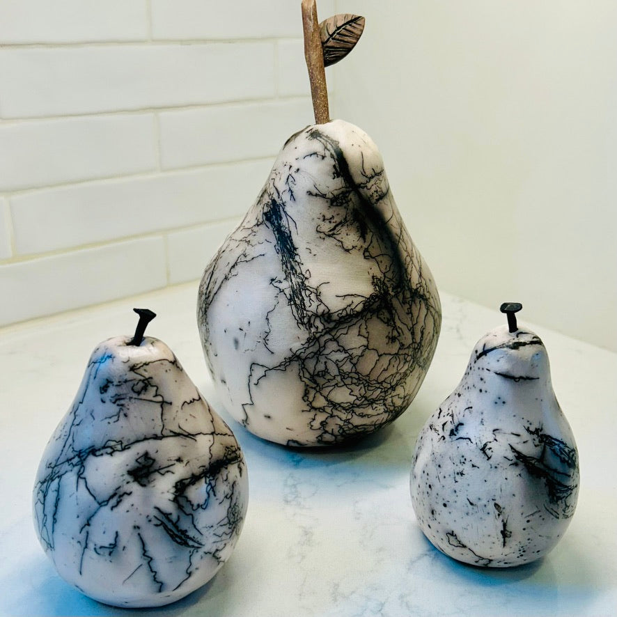 Horse Hair Raku Pears